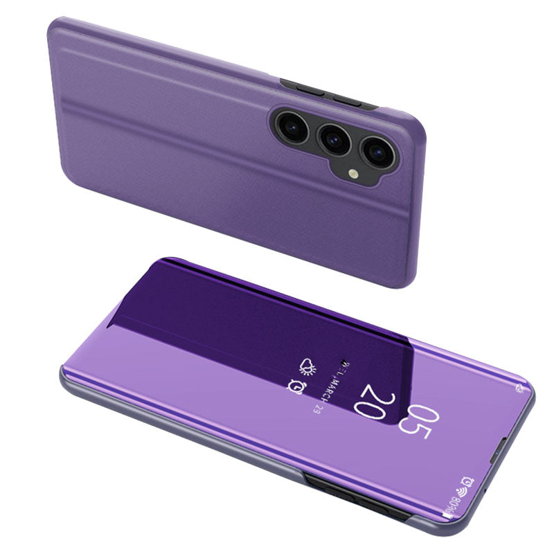 Mirror Surface Shell for Samsung Galaxy S23 FE Electroplating View Window PU Leather Case Phone Stand Cover Mirror Surface Shell for Samsung Galaxy S23 FE Electroplating View Window PU Leather Case Phone Stand Cover